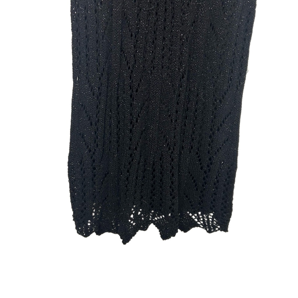 Guess Black Sleeveless Open Knit Shimmer Midi Dress Size M - Picture 2 of 7
